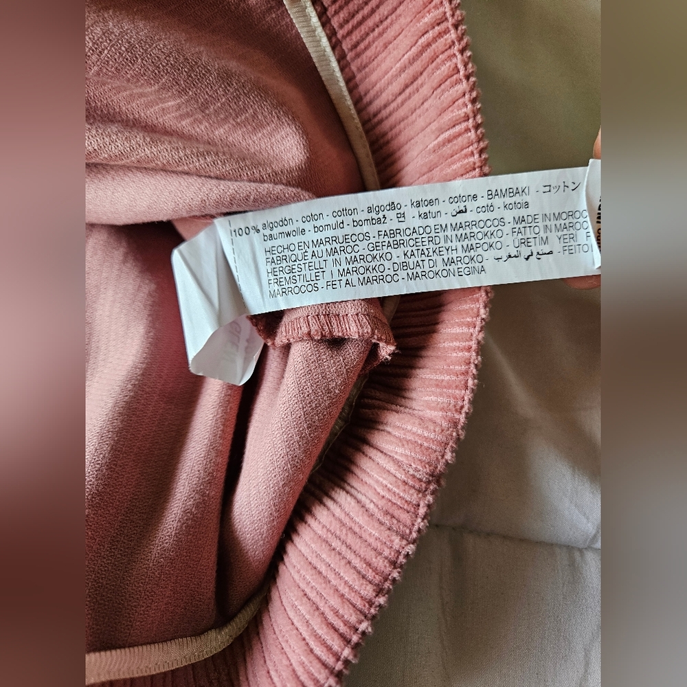 Zara Pink Corduroy Cropped Jacket - Size L - EUC - Picture 7 of 9